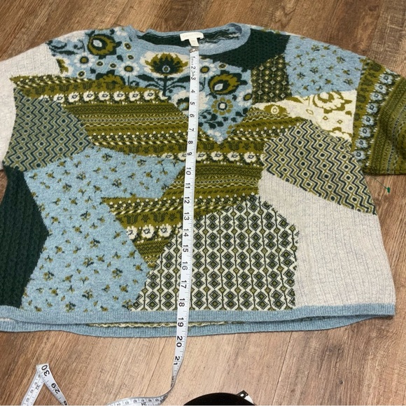 Garnet Hill 100% Recycled Cashmere Patchwork Sweater Small - Picture 7 of 7
